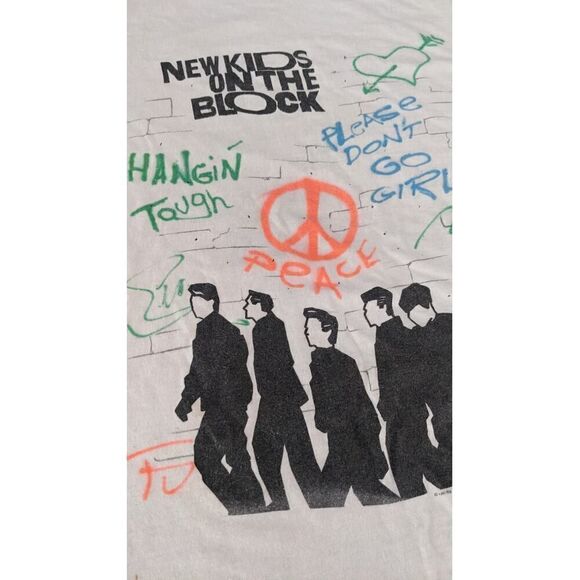 Vintage 80s‎ Large Hangin Tough Tour New Kids on the Block Band T-Shirt USA - Picture 2 of 8